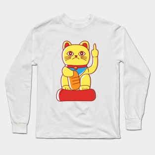 Middle Finger Mis-Fortune Cat Long Sleeve T-Shirt